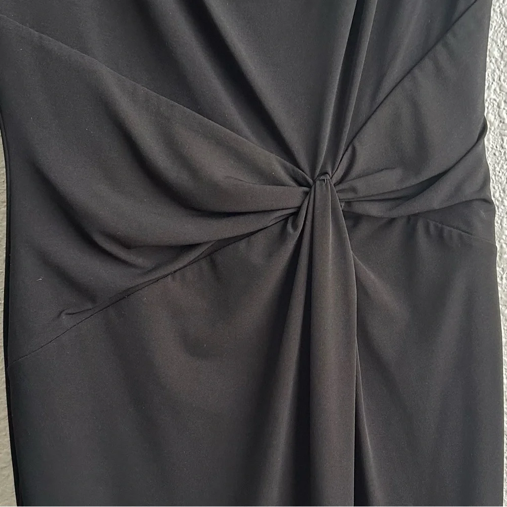 Michael Kors NEW Black short sleeve cowl neck knot tie waist cocktail dress‎ NWT